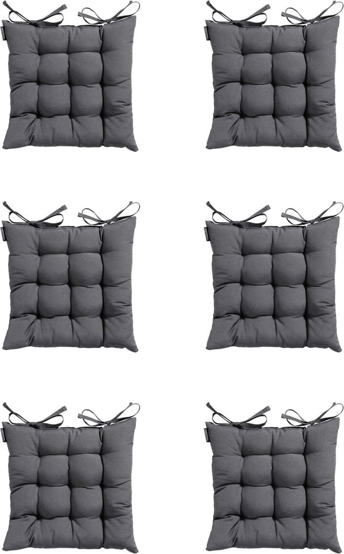 Madison - Zitkussen - Universeel - 6 stuks - 46x46 cm - Grijs - Tuin