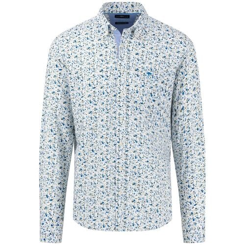 Fynch-Hatton Overhemd Abstract Floral Pattern Button Down Light Khaki / male