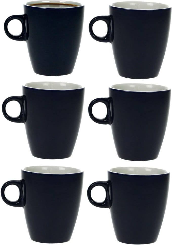Cosy & Trendy Vicky Beker - 19 cl - Ø 7 cm x 8.5 cm - Donkerblauw - Set-6