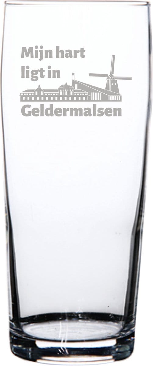 Gegraveerde bierfluitje 19cl Geldermalsen