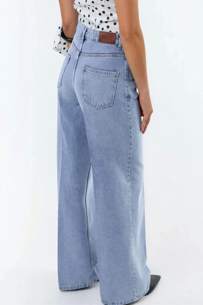 Brede Pijpen Rauwe Denim Jeans