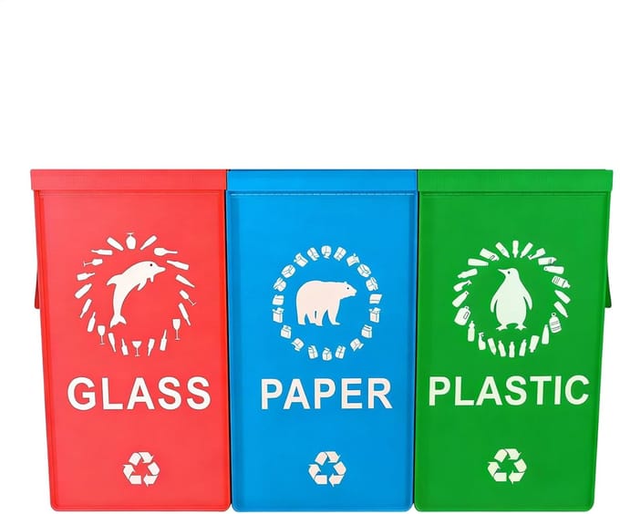 Herbruikbare Vuilniszak - Recycle Tassen - Afval Scheiden - Zware Geweven Mand - 50x30x30cm