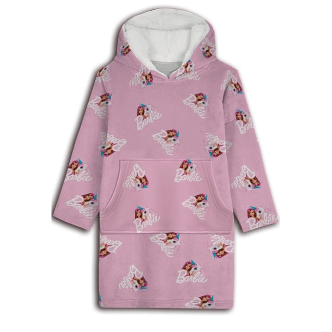 Barbie Hoodie Fleece deken, Pink - Kind - One Size