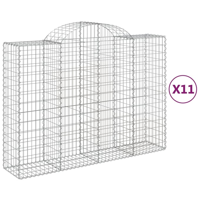 vidaXL - Schanskorven - 11 - st - gewelfd - 200x50x140/160 - cm - ijzer