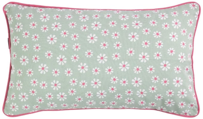 Daisy Flowers Kussen groen 30x50cm