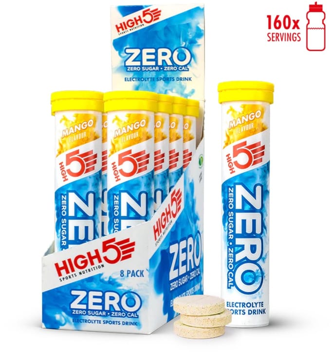 HIGH5 ZERO Mango - 8 x 20 Bruistabletten - Suikervrije Elektrolytentabletten - Met Magnesium, Kalium en Vitamine C