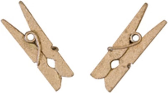 HOBI - 10 houten mini wasknijpers