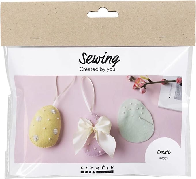 Creativ Company hobbyset vilten paaseieren pastelkleuren knutselset.