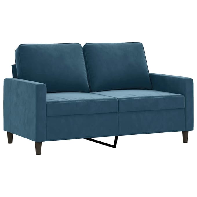 vidaXL - 2-delige - Loungeset - met - kussens - fluweel - blauw