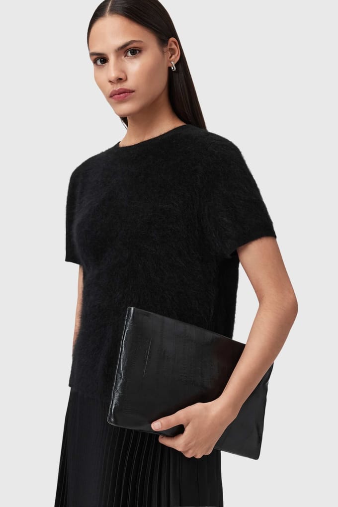 AllSaints Bettina Eel Clutch Black Taglia: OS | Pochette Outlet | Donna | Nero