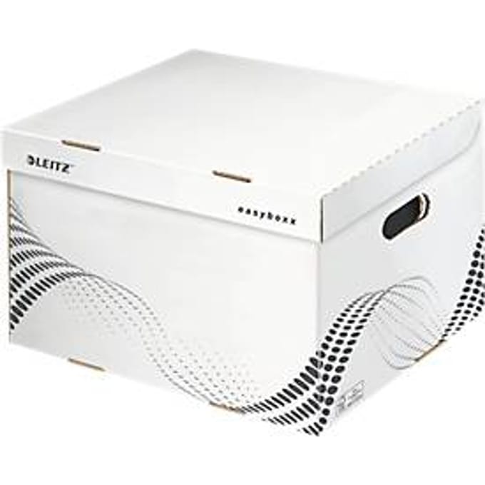 Opbergdozen easyboxx - gerecycled karton - L formaat - B 433 x D 364 x H 263 mm - wit - 10 stuks