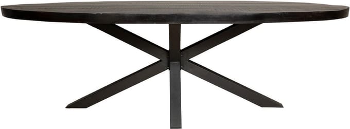 Eettafel Milan - Eetkamertafel ovaal - Zwarte eettafel 300 cm