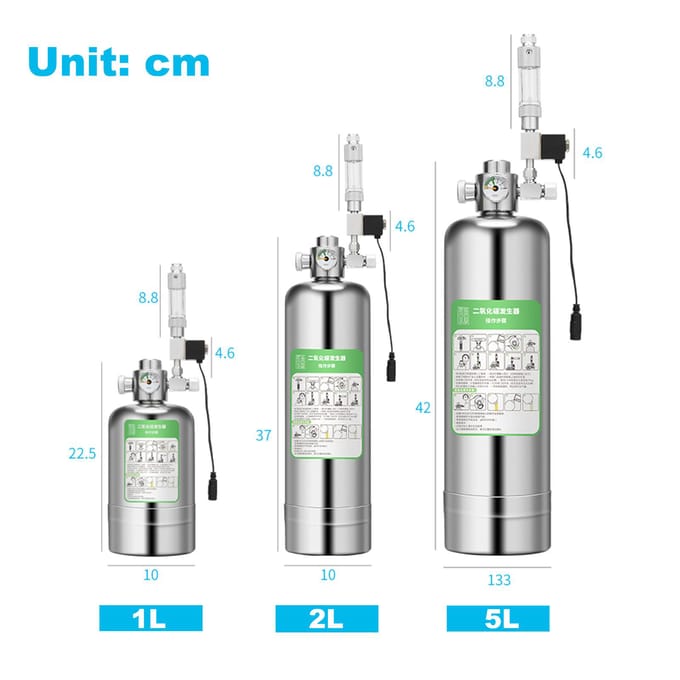 Kit CO2 pour plantes d'aquarium Kit diffuseur générateur de CO2 1/2/5L EU 2L