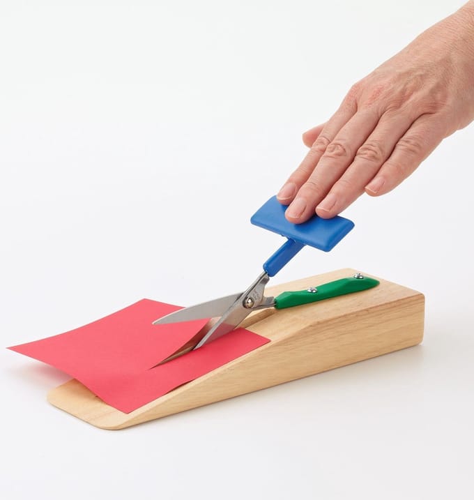 Schaar Easi-Grip zelfopenend tafel schaar - stomp -  houder  hout
