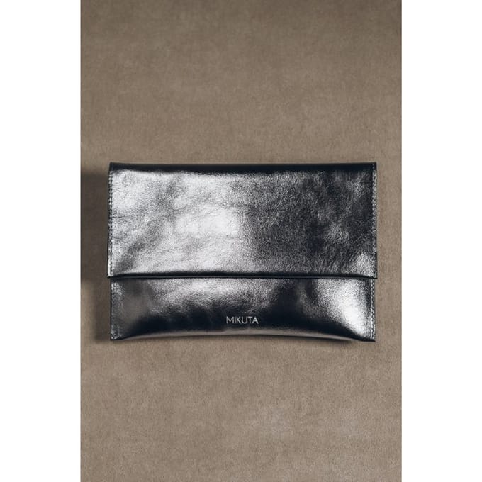Mikuta The Silver Leather Essentials Pouch Silver Größe: OS | Clutches Outlet | Damen | Grau