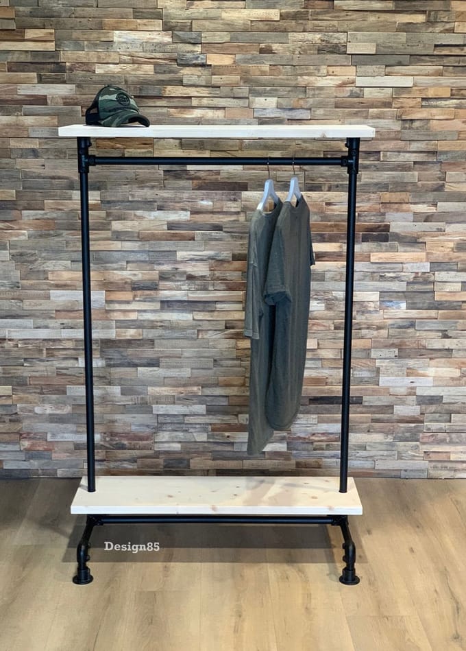 Design85 Kledingrek hout Modern 100x40x150cm (bxdxh)