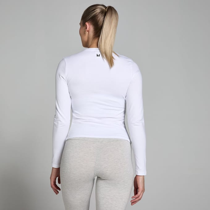 MP Basics T-shirt met nauwsluitende pasvorm en lange mouwen voor dames - Wit - S