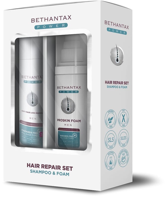 Bethantax Anti Hair Loss Shampoo and Care Foam 2-Set