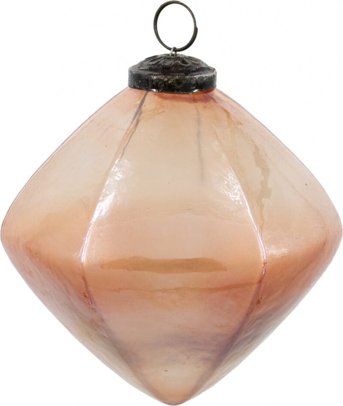 HomeBound by KY | Kerstbal glas roze | 12x12x12cm | kerstbal