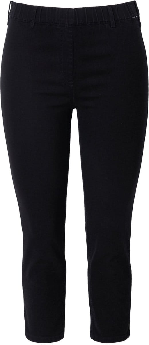 Ulla Popken - Dames - Sienna 7/8-jegging elastische tailleband strakke pijp - Zwart - Maat 60