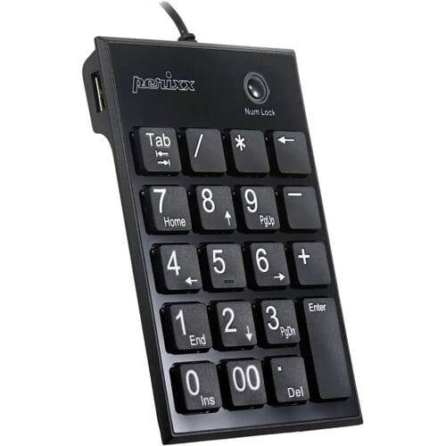 Perixx PERIPAD-202 H B Numeriek toetsenbord USB Multimediatoetsen Zwart