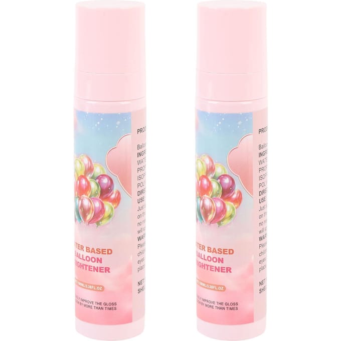 2 Stuks Balloon Shine Spray 100ml Langdurige Glans Draagbare Ballonglansversterker voor Bruiloft Verjaardag white