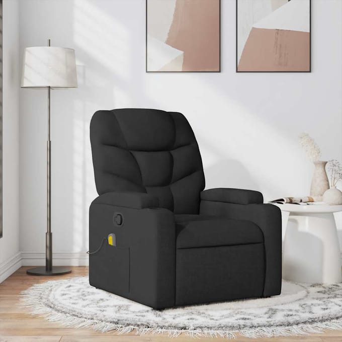 vidaXL - Massagestoel - verstelbaar - stof - zwart