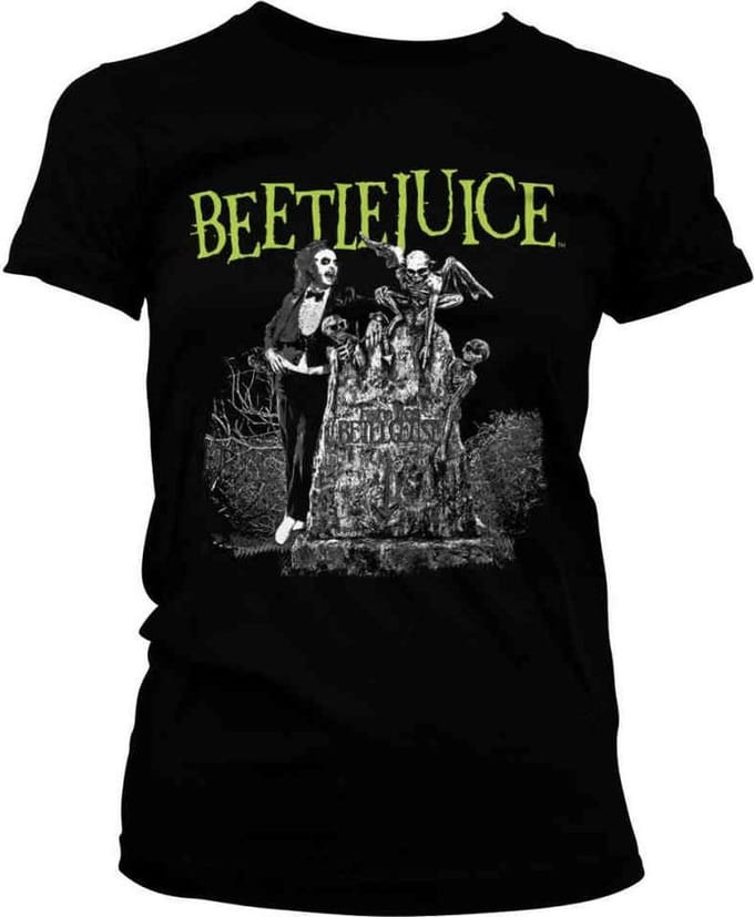 Beetlejuice Dames Tshirt -S- Headstone Zwart