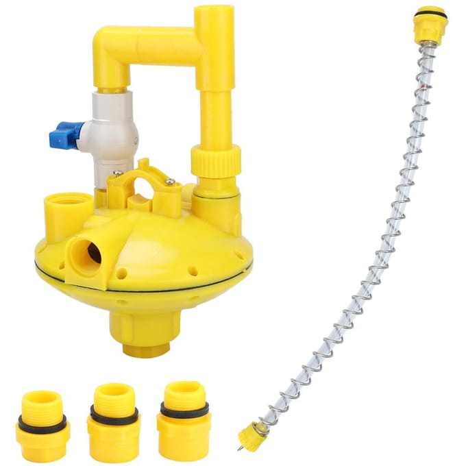 Waterdrukregelaar Regelende Reductieventiel voor Drinkbak Boerderijaccessoires Ronde Buis yellow