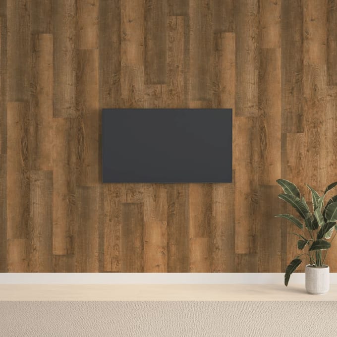 Vidaxl Wandpanelen, Houtlook, Bruin, PVC, 2,06 M²