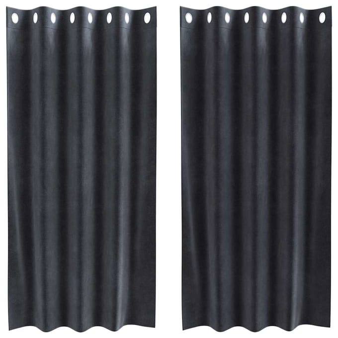 vidaXL - Gordijnen - 2 - st - Donkergrijs - 140 - x - 175 - cm - fluweel
