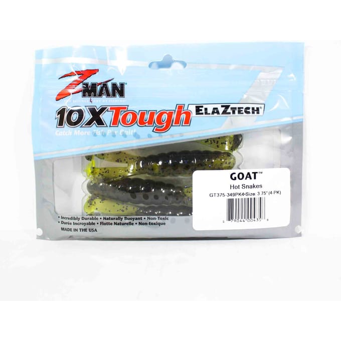 Zman Soft Lure Geit 3,75 Inch 4/Pack Hot Snakes (4356) white