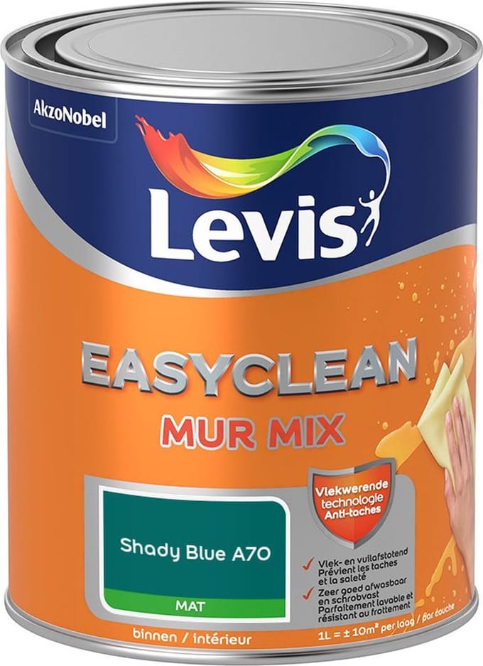 Levis - Easyclean Mur Mat Mix - Shady Blue A70 - Mengverf - 1 L