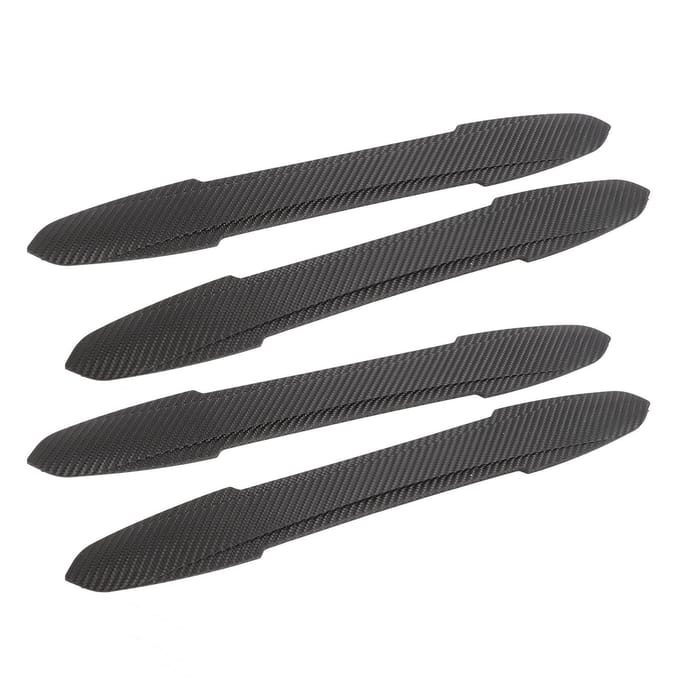 4 STUKS Bumperbeschermstrip Koolstofvezelpatroon Getextureerd 43cm Lengte Krasbescherming Bumperbekleding gray