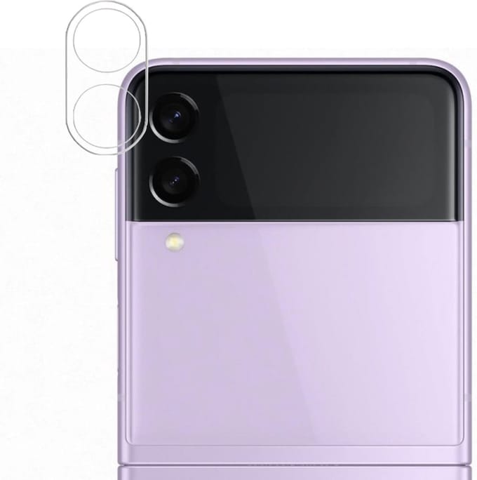 Camera Screenprotector geschikt voor Samsung Galaxy Z Flip 3 - Beschermglas Camera Screen Cover Glas