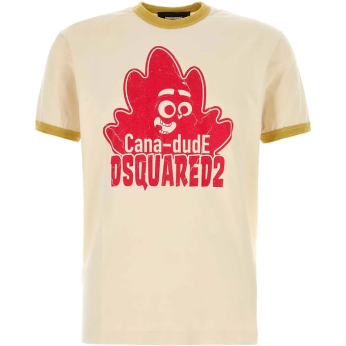 Dsquared2 Cana-dude Logo Melk T-shirt