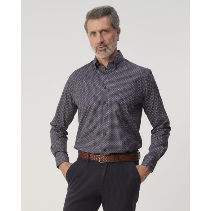 Campbell Casual overhemd donker