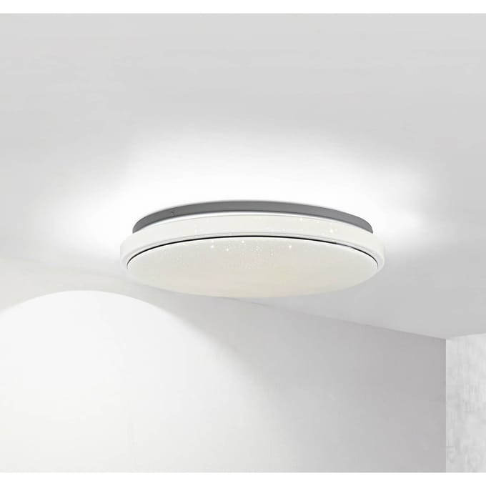 Lindby LED plafondlamp Glamo, Ø 39 cm, chroom, wit, IP44