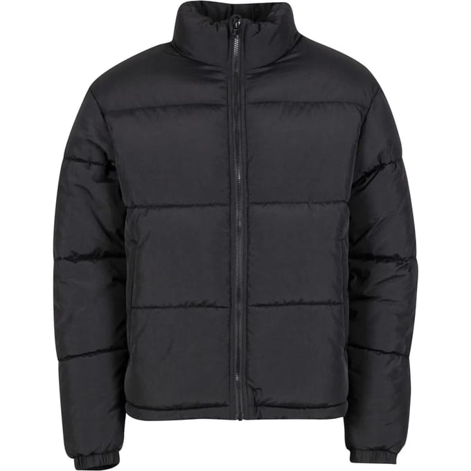 Urban Classics - Crinkle Gewatteerd jack - L - Zwart