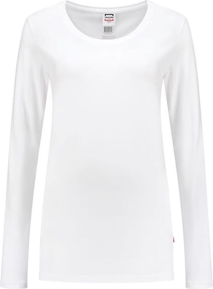 Tricorp T-shirt Lange Mouw Dames 101010 Wit - Maat L
