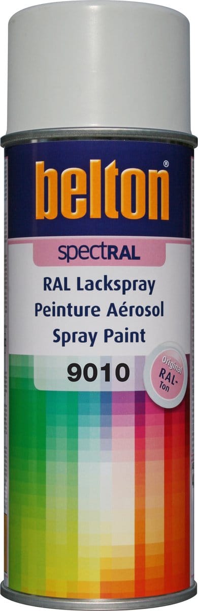 BELTON SPUITBUS RAL 9010 ZIJDEGLANS, 400ML
