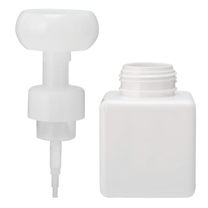 Schuimmousse Pompfles Reizen Navulbaar Bloemvorm Schuimende Zeepdispenser Fles 250mlWit white
