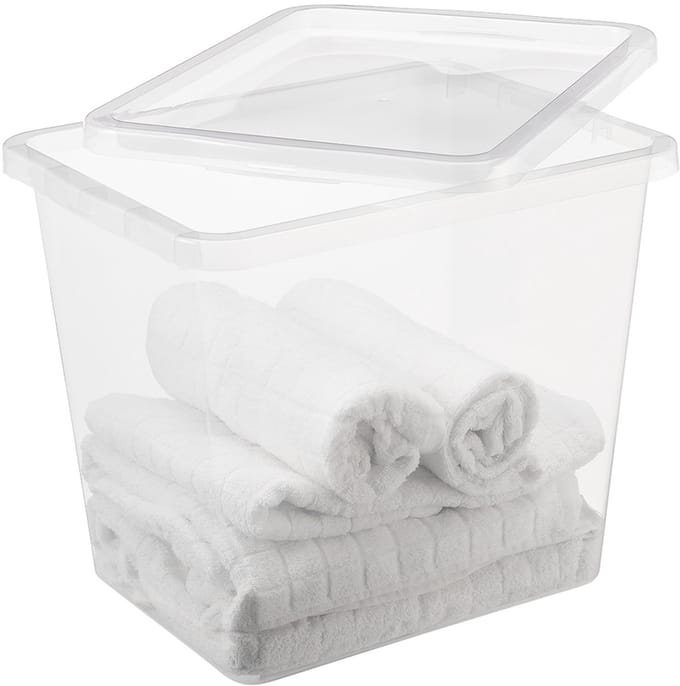 Doos met deksel Basic Box Plast Team 52L transparant