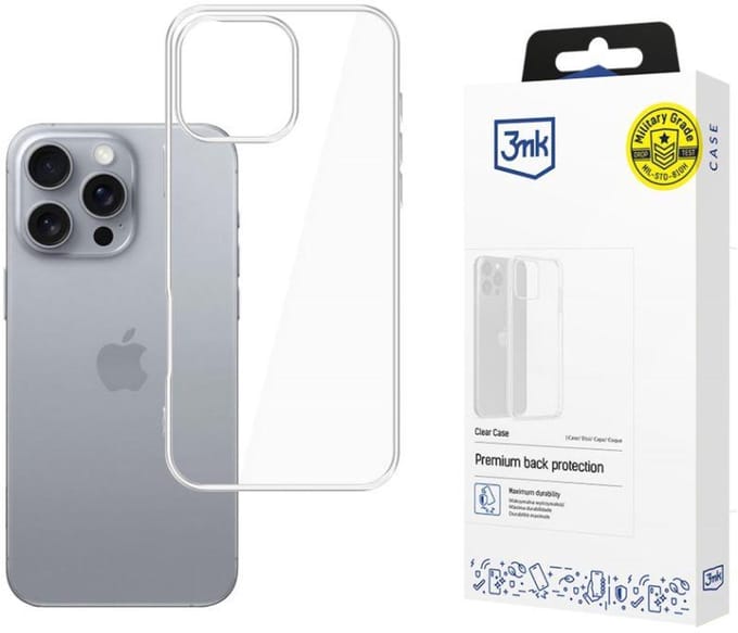 3mk Protection Serie - Telefoonhoes - Voor Apple iPhone 16 Pro Max - Transparant