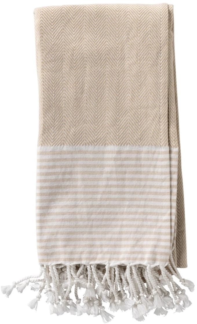 Textino - LOU - hamamdoek 90x180 cm - 100% katoen - Semolina - bruin