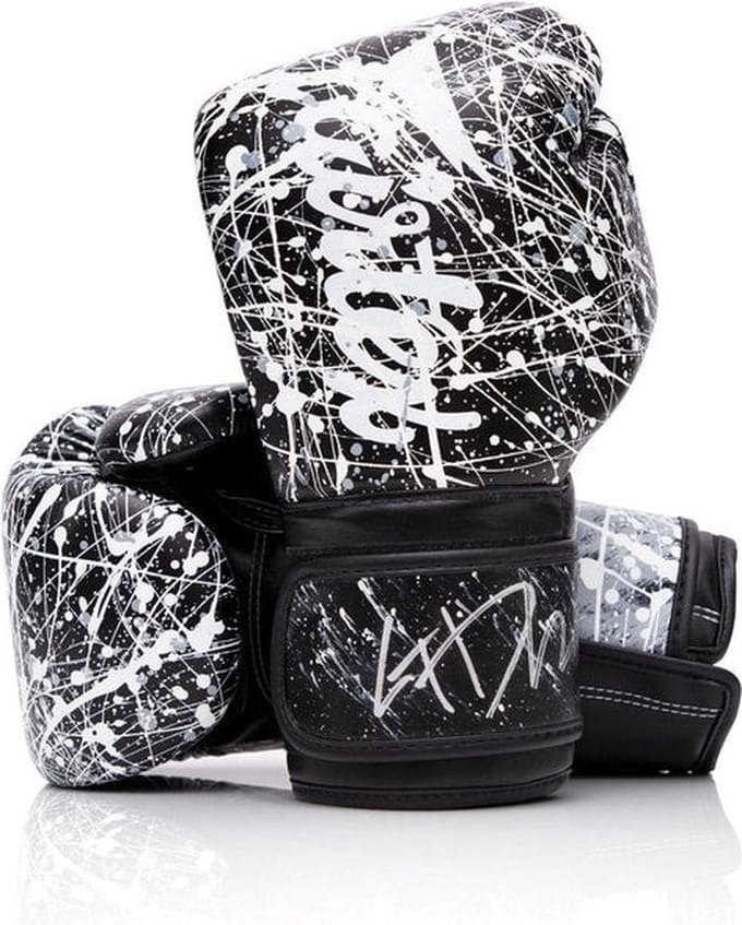 Fairtex BGV14PT Microfiber Bokshandschoenen - Art Collections - Painter Zwart/Wit 16 oz