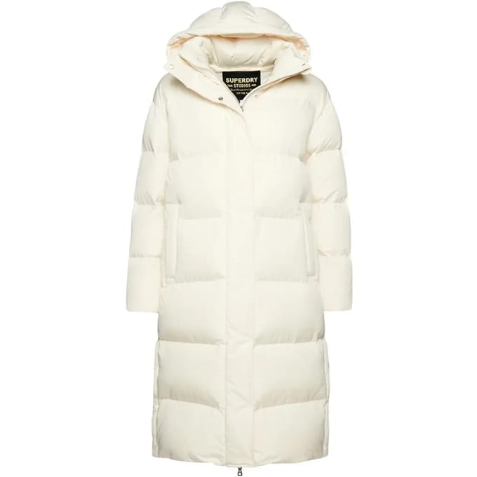 Superdry - Lange pufferjas met capuchon - Dames - Gewatteerde jassen