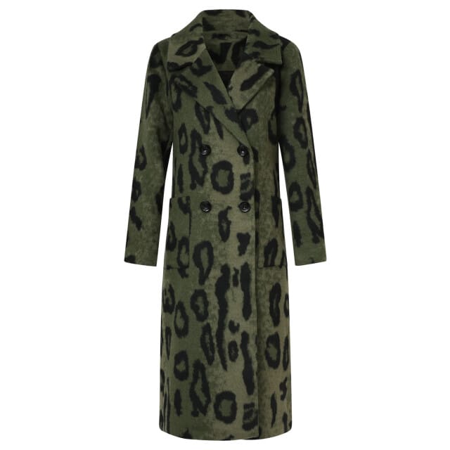 Smashed Lemon Dierenprint jas in army met zwart |