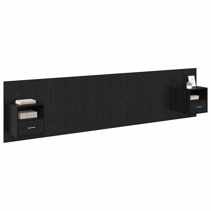 vidaXL - Hoofdeinde - Met - Kast - 3 - st - Zwart - Eiken - Bewerkt - hout