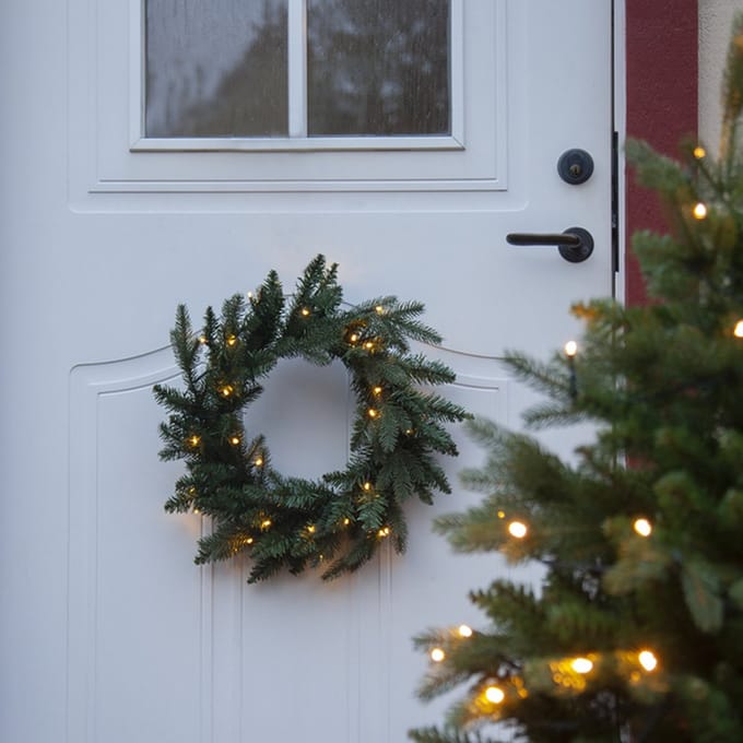 LED Kerstkrans "Byske" 45cm - 30 LED lampjes - Batterij